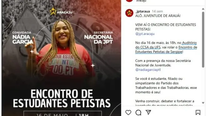 Encontro dos Estudantes Petistas de Sergipe, na UFS