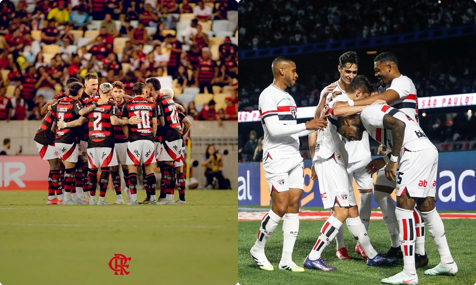 Equipes do Flamengo e do São Paulo