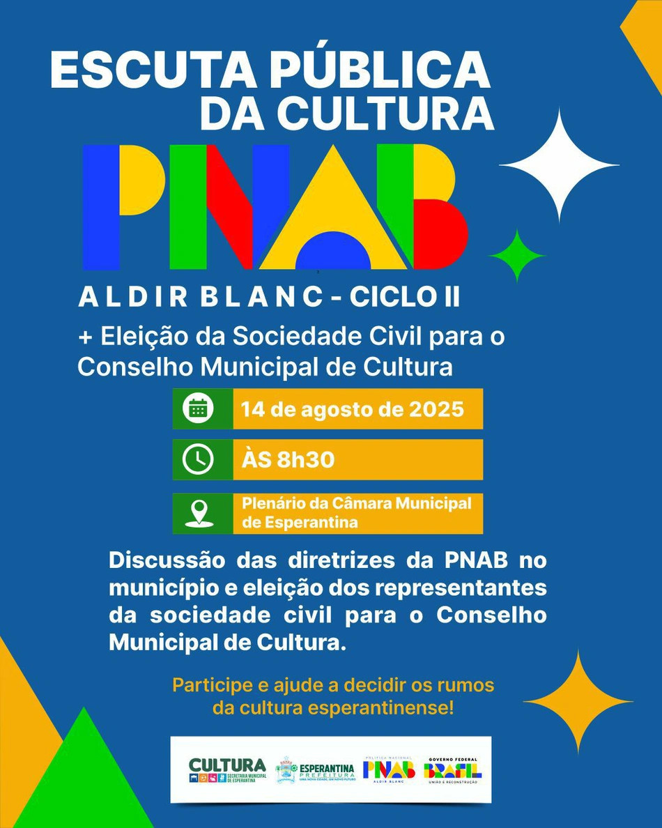 Escuta Pública da Cultura e eleição para o Conselho Municipal de Cultura