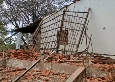 Estrutura desabou neste sábado em Campo Maior