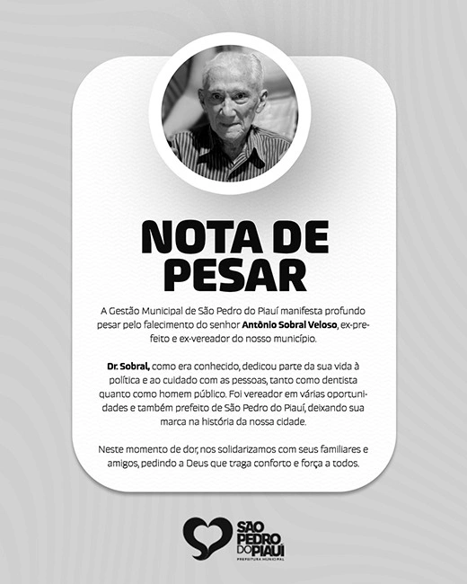 Ex-prefeito de São Pedro do Piauí, Antônio Sobral Veloso