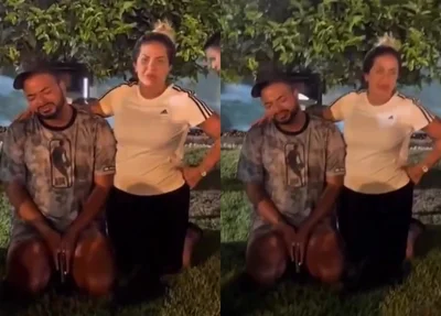 Hytalo Santos chorando com apoio de pastora