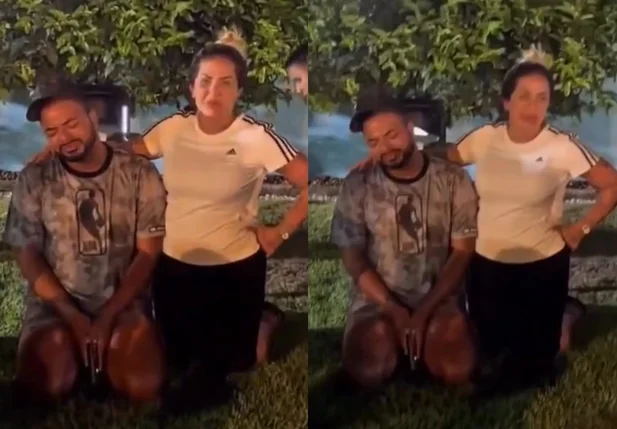Hytalo Santos chorando com apoio de pastora