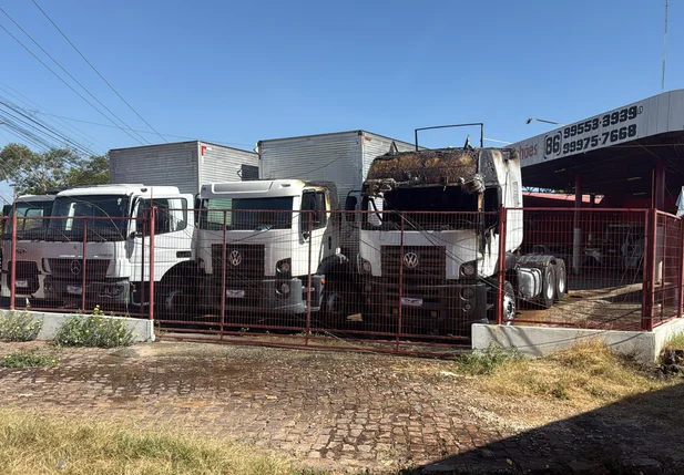 Incêndio atingiu revendedora de caminhões