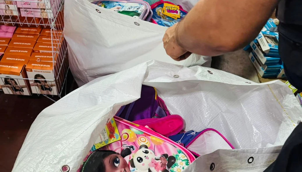 Mais de 500 sacos de mercadoria falsificada foram apreendidas