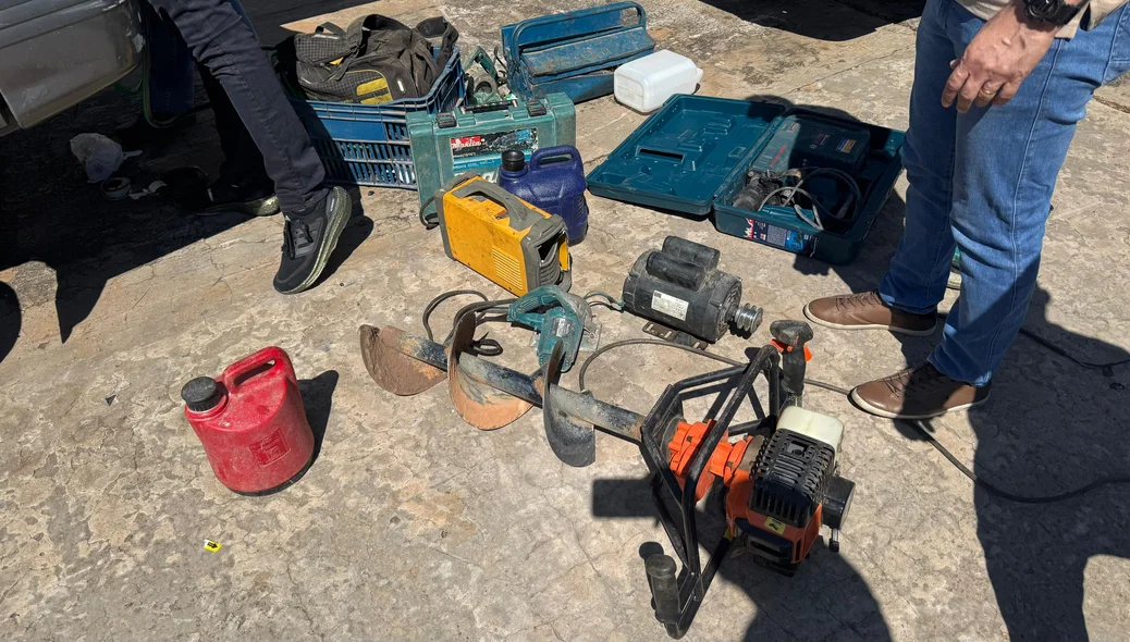 Material encontrado no veículo