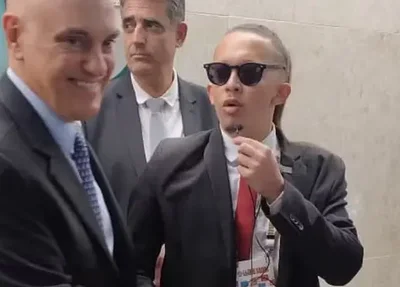 Ministro Alexandre de Moraes e humorista Mizael Silva
