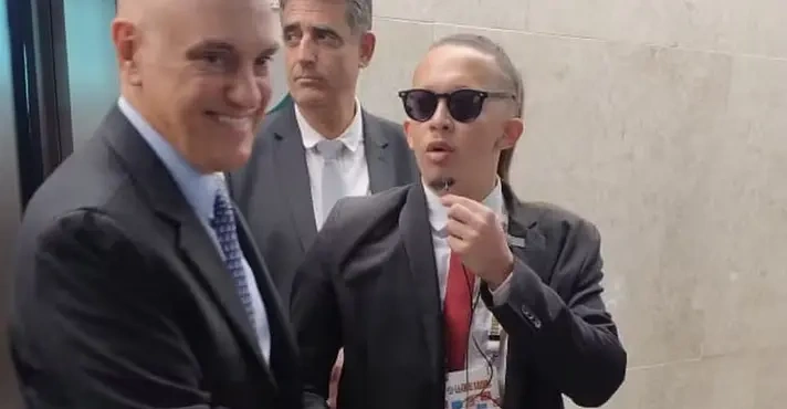 Ministro Alexandre de Moraes e humorista Mizael Silva