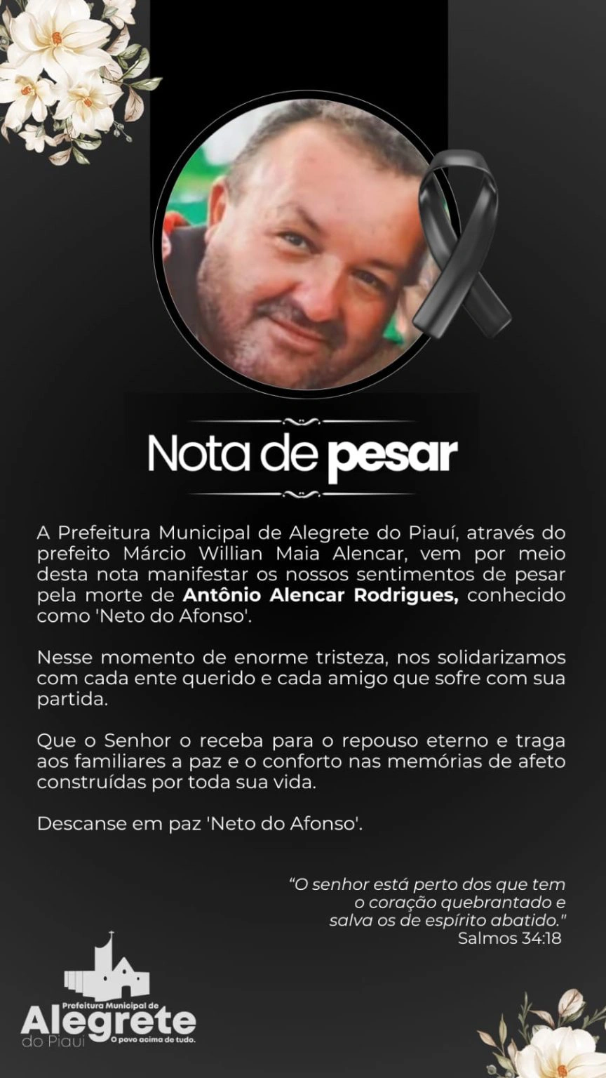 Nota de pesar da Prefeitura de Alegrete