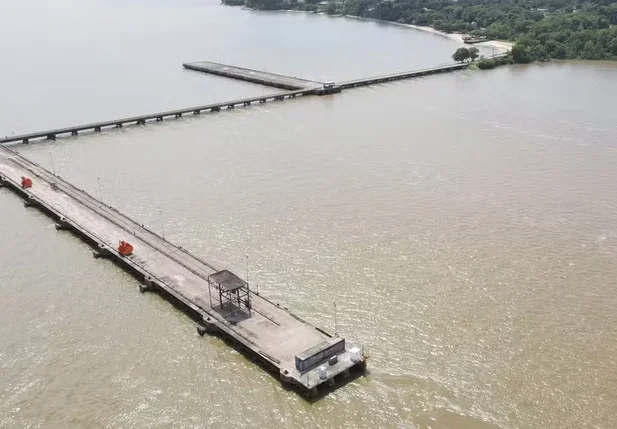 Obra no Porto de Outeiro em Belém