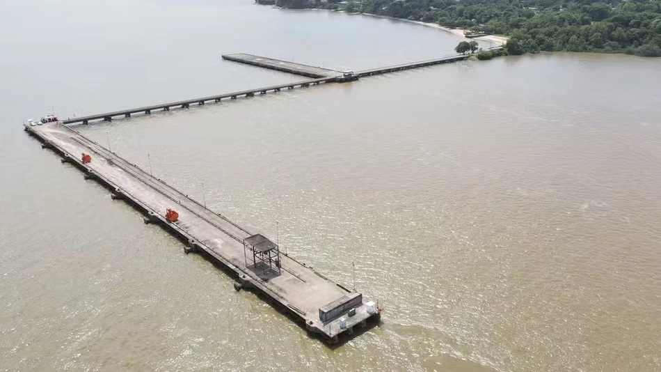 Obra no Porto de Outeiro em Belém