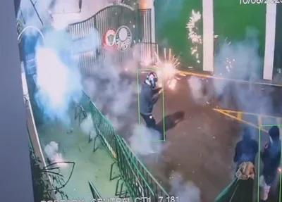 Palmeiras divulgou, neste domingo (10), as imagens dos ataques