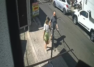 Penélope Miranda de Brito e Thiciano Ribeiro da Cruz segundos antes de serem mortos