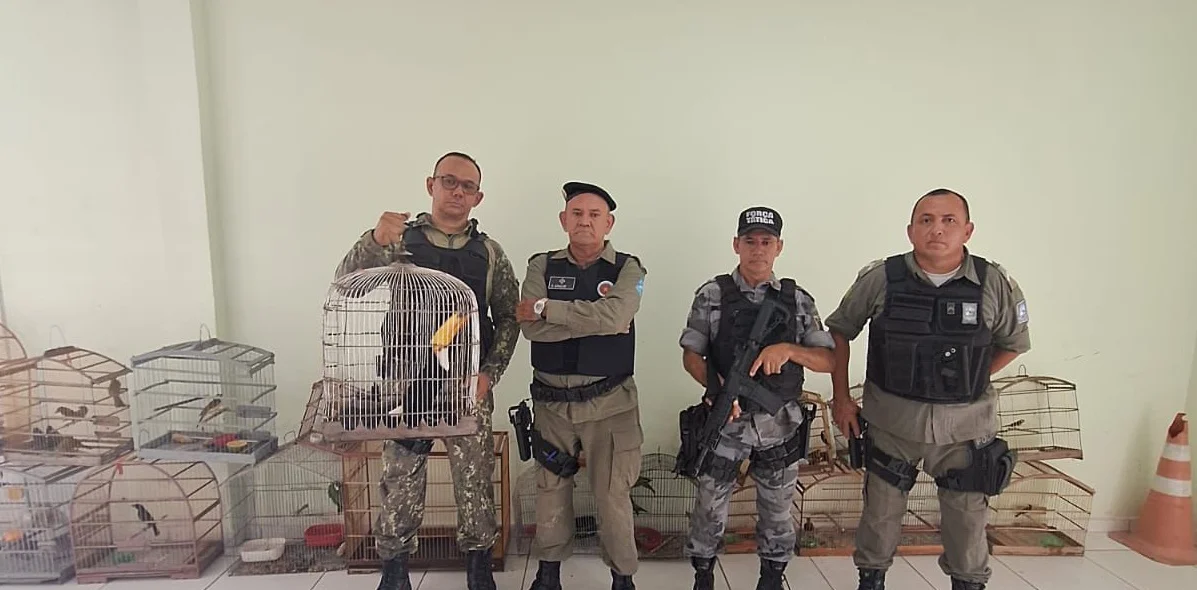 Policiais que participaram do resgate dos animais