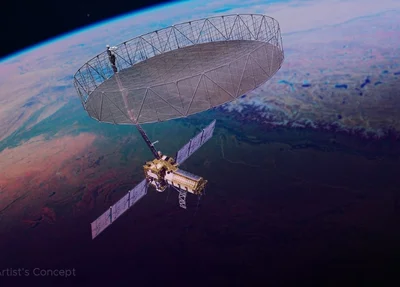 Satélite NISAR com antena de 12 metros