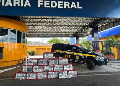 Tabletes de cocaína apreendidos pela PRF