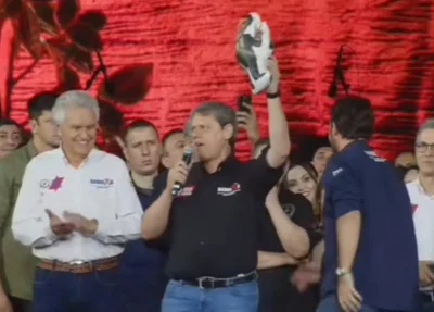 Tarcísio de Freitas, Ronaldo Caiado e Romeu Zema na Festa do Peão de Barretos