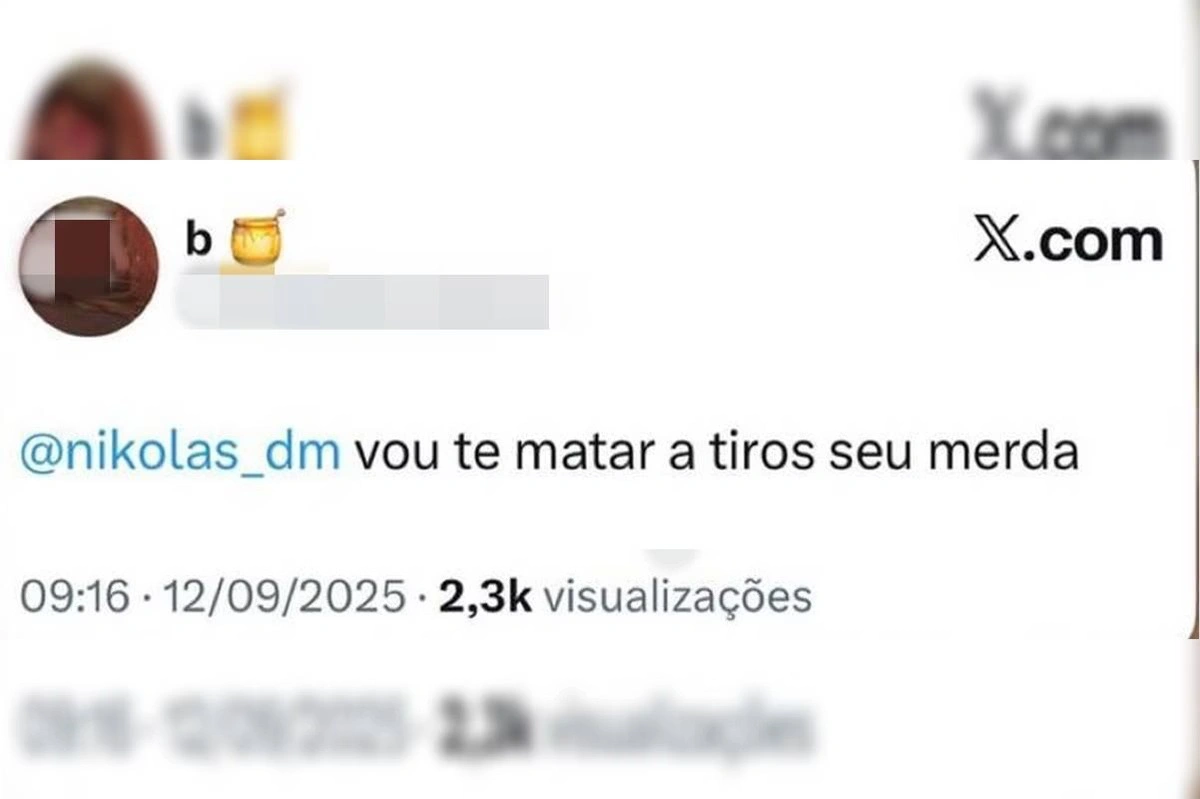 Ameaças recebidas pelo deputado Nikolas Ferreira via X