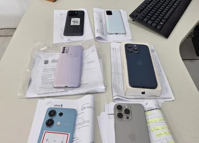 Aparelhos celulares apreendidos pela Polícia Civil do Piauí