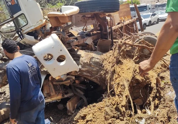 Caminhão tombou na BR 316 em Teresina