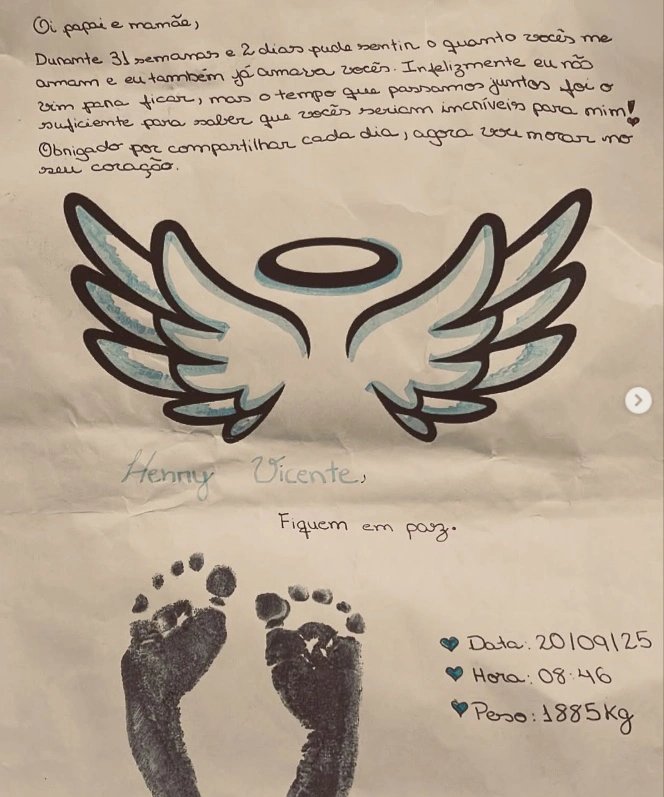 Carta de despedida de Henry Vicente