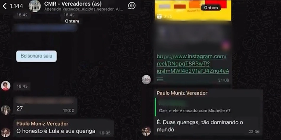 Conversa em que Michelle e Janja foram xingadas