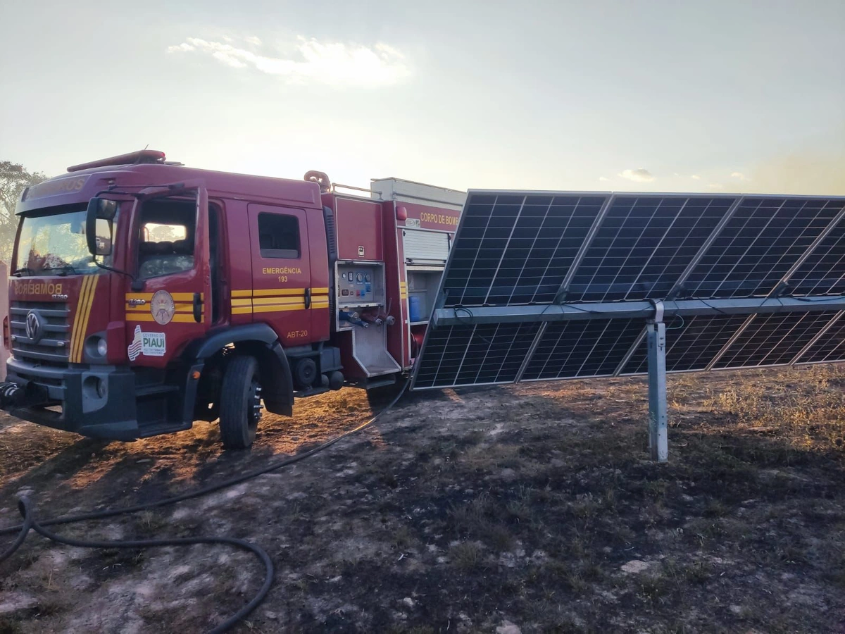 Corpo de Bombeiros na ocorrência