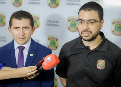 delegado Murilo Matos, da Polícia Federal, e o superintendente da CGU no Piauí, Hélio Benvindo