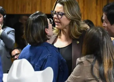 Deputada Coronel Fernanda e senadora Leila batem boca durante a CPMI do INSS