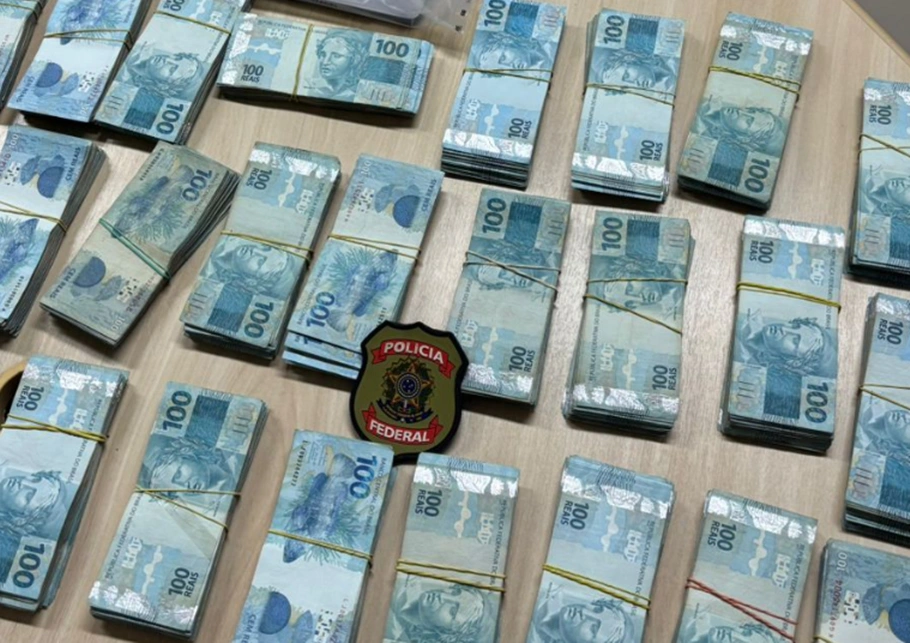 Dinheiro apreendido pela Polícia Federal