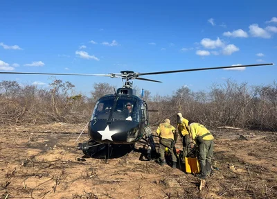 Helicóptero da PM auxiliou na operação