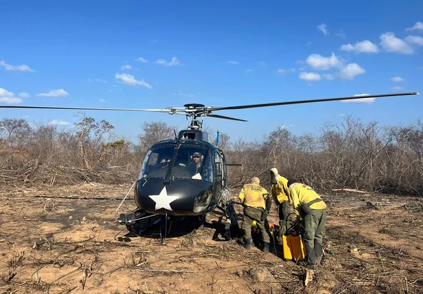 Helicóptero da PM auxiliou na operação