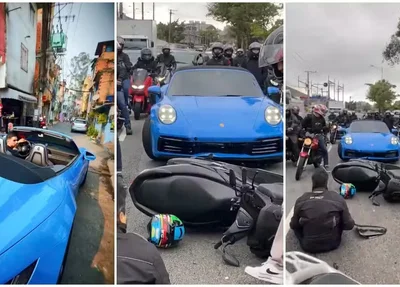 Influenciador atropela motociclista na Avenida dos Bandeirantes