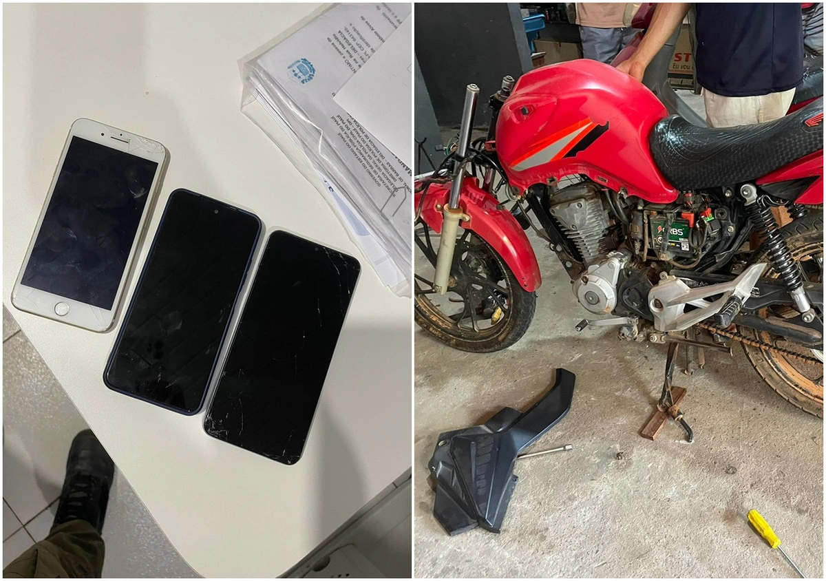 Material apreendido com acusado de integrar o Comando Vermelho em Porto