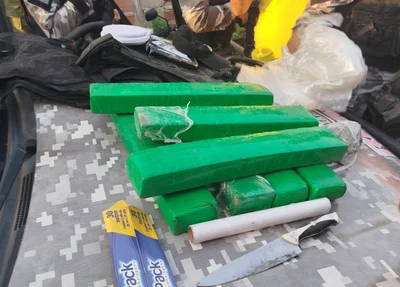 Material apreendido na operação da PM na zona sul