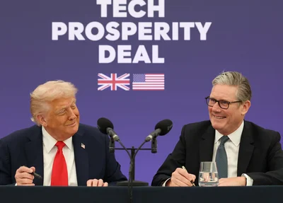 O primeiro-ministro britânico, Keir Starmer, e o presidente dos EUA, Donald Trump