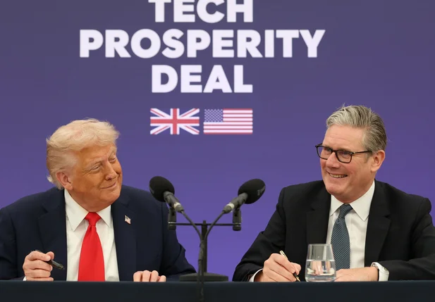 O primeiro-ministro britânico, Keir Starmer, e o presidente dos EUA, Donald Trump