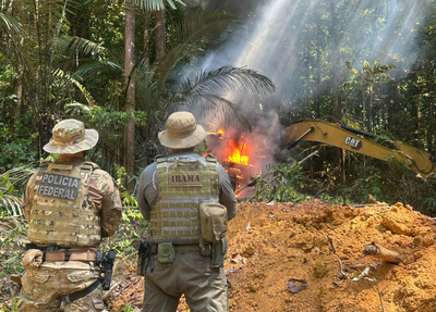 Polícia Federal e Ibama combatendo garimpo ilegal