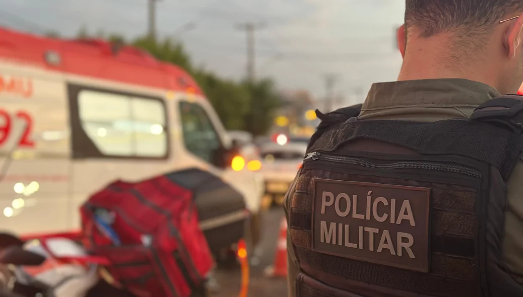 Polícia Militar no local