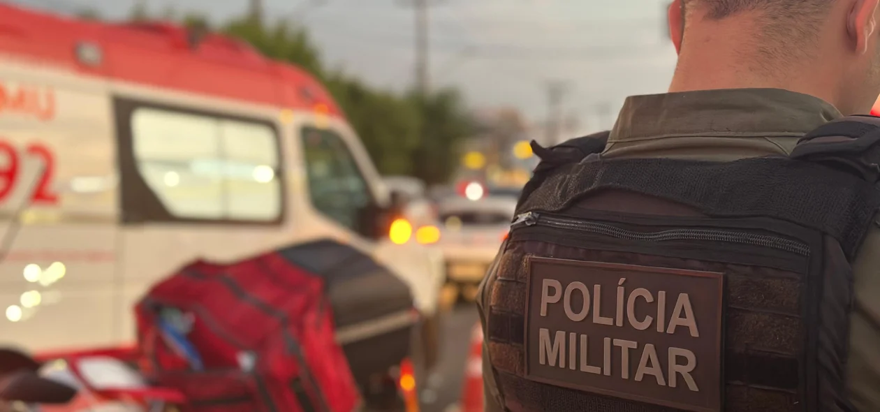 Polícia Militar no local