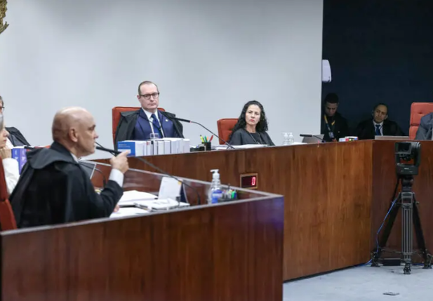 Primeira Turma do STF, durante julgamento do ex-presidente Jair Bolsonaro