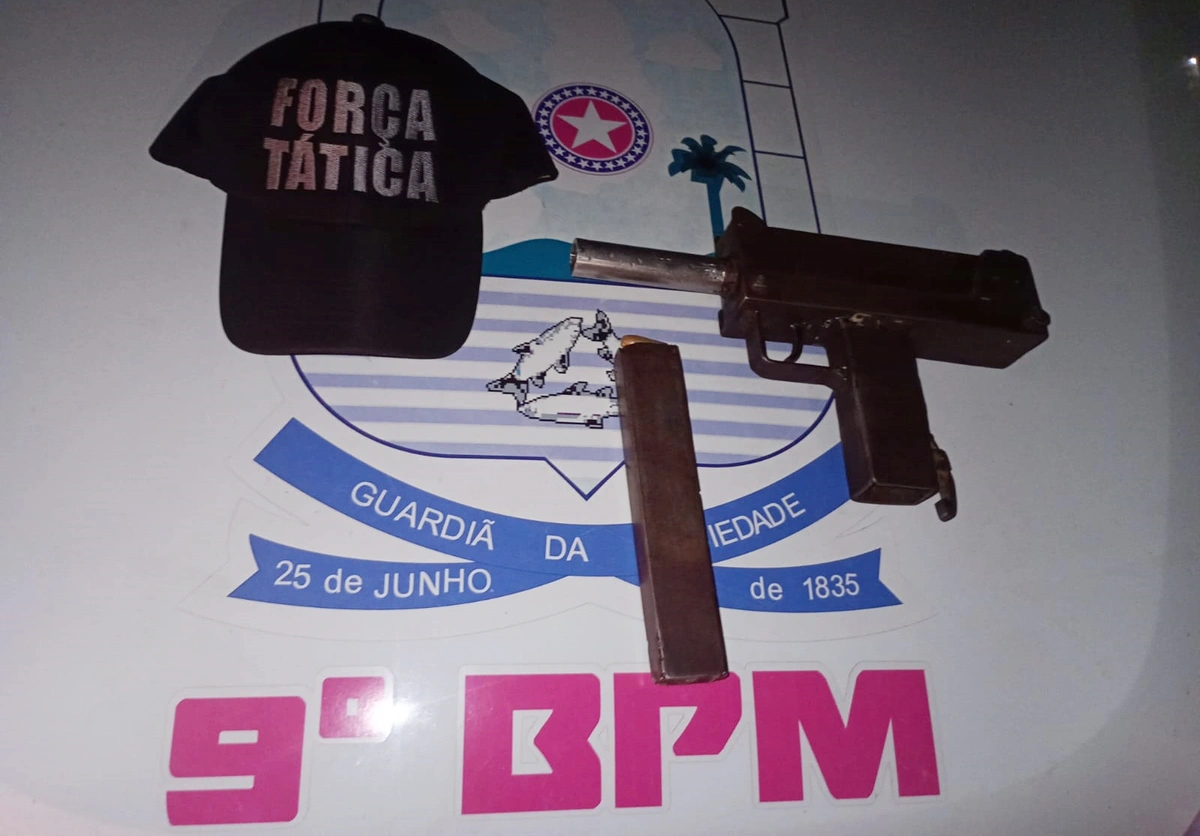 Submetralhadora artesanal apreendida com adolescente em Teresina