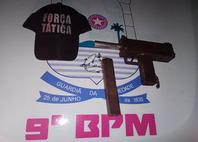 Submetralhadora artesanal apreendida com adolescente em Teresina