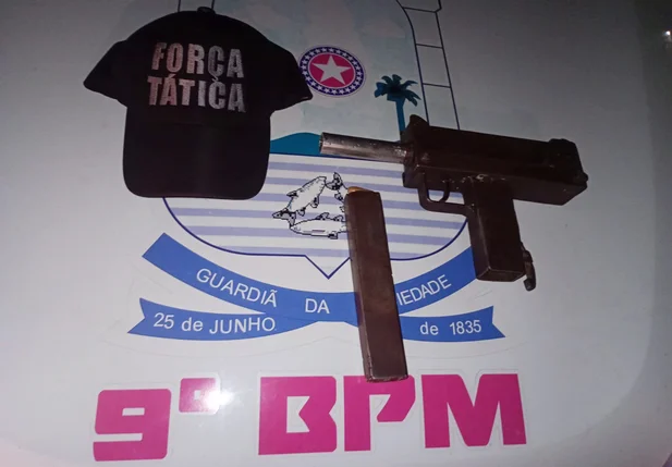 Submetralhadora artesanal apreendida com adolescente em Teresina