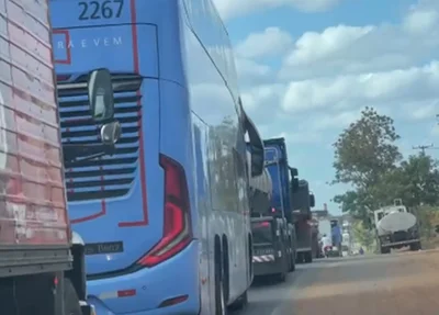 Trânsito congestionado na BR 316 em Timon