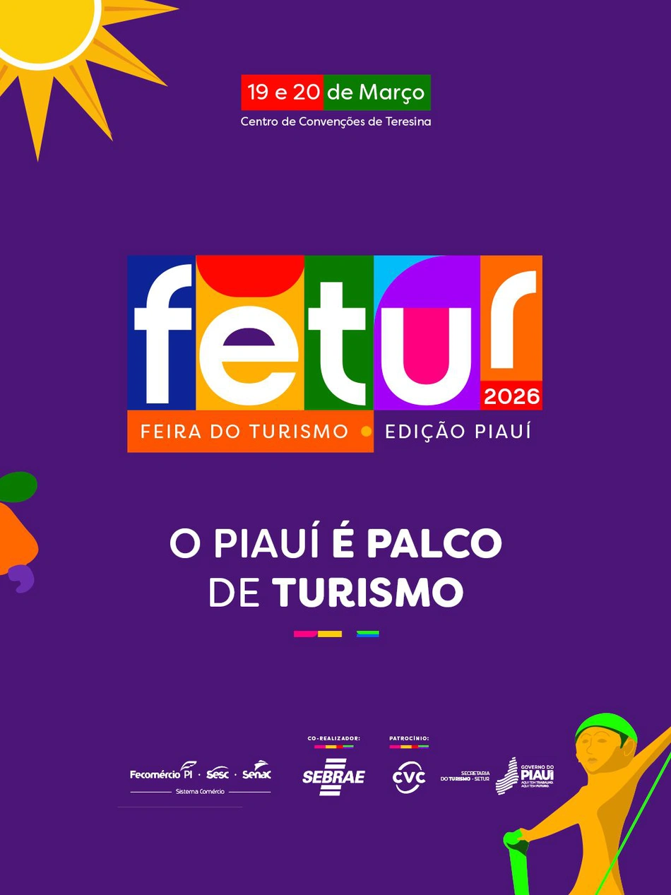 A Fetur 2026 acontecerá nos dias 19 e 20 de março, no Centro de Convenções de Teresina.