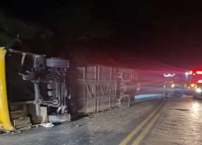 Acidente com ônibus de turismo em Minas Gerais deixa cinco mortos