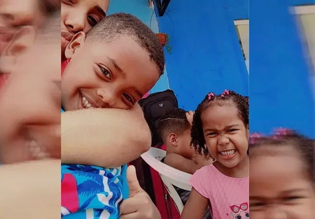 Ágatha Isabelly, de 6 anos, e Allan Michael, de 4 anos.