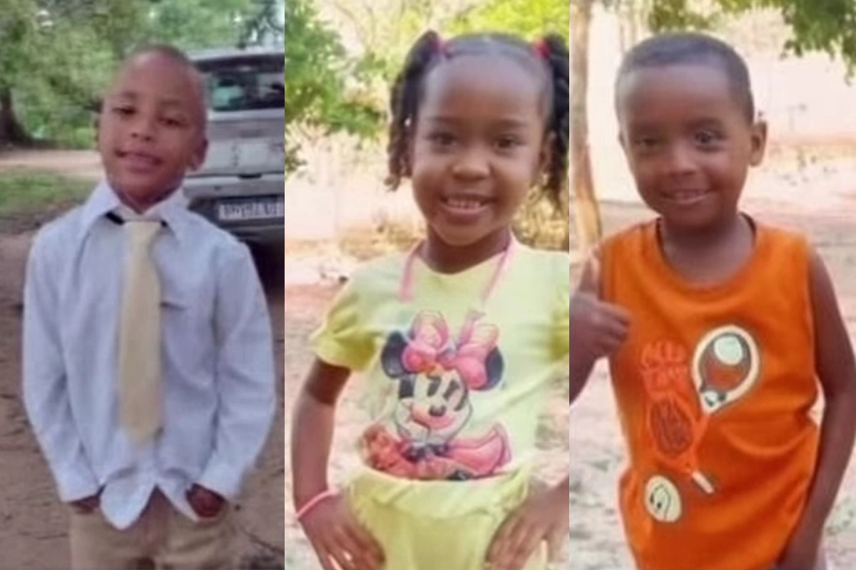 Anderson Kauan, de 8 anos, Isabelle, de 6, e Michael, de 4,
