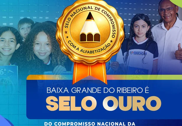 Baixa Grande do Ribeiro conquista Selo Ouro do Compromisso Nacional pela Alfabetização